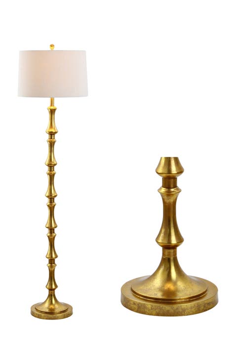 Jaxon 62.5" Traditional Glam Metal LED Floor Lamp, Gold Painting