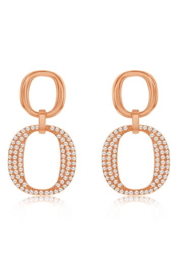 Suzy Levian Pavé Cubic Zirconia Drop Earrings