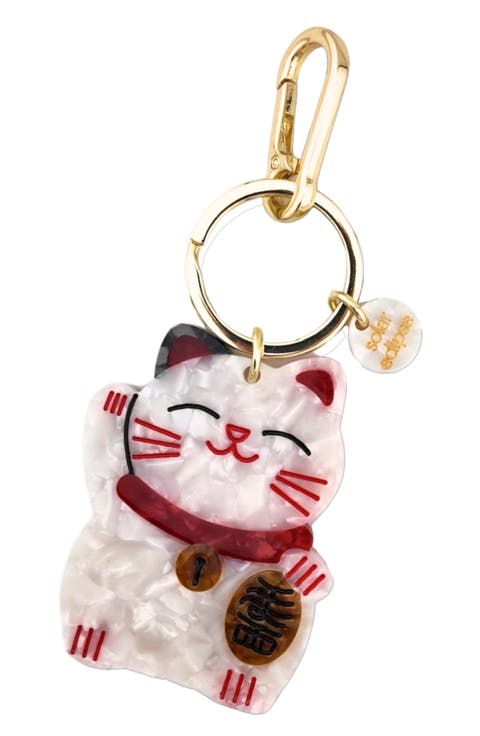 Hand Painted Lucky Cat Key Chain Bag Charm