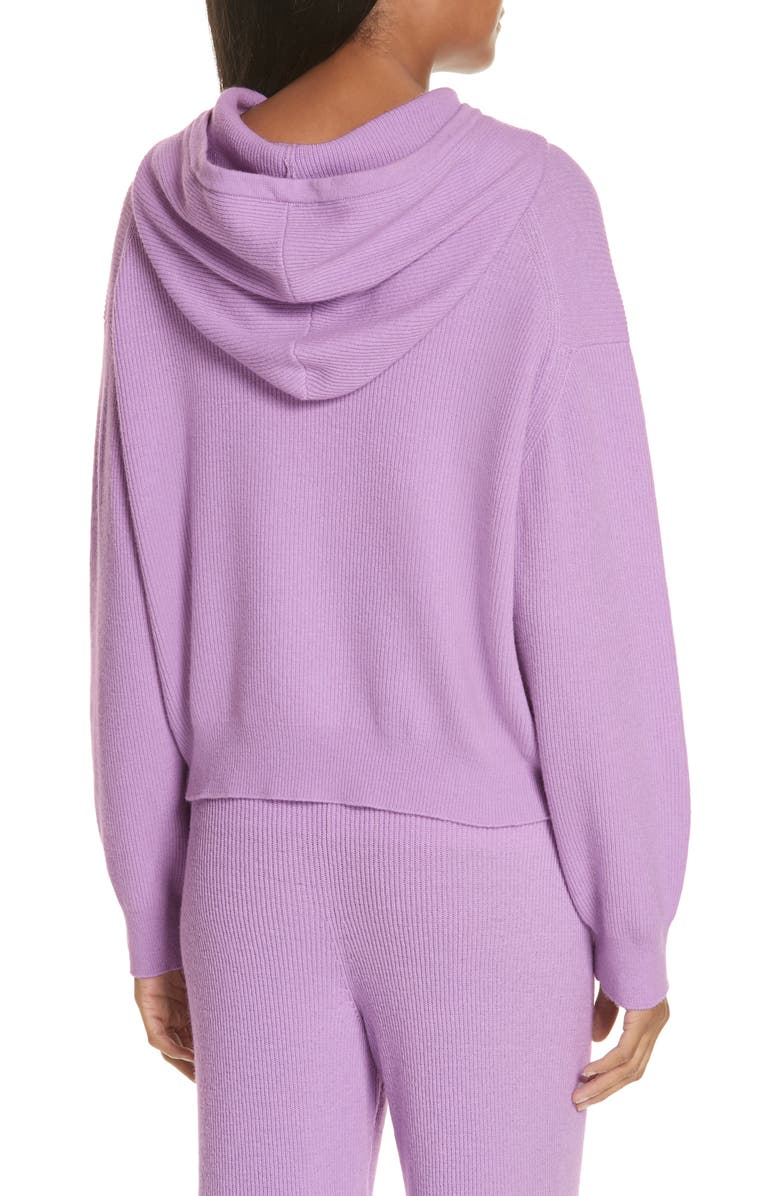 Nanushka Merino Wool & Cashmere Blend Crop Hoodie, Alternate, color, 