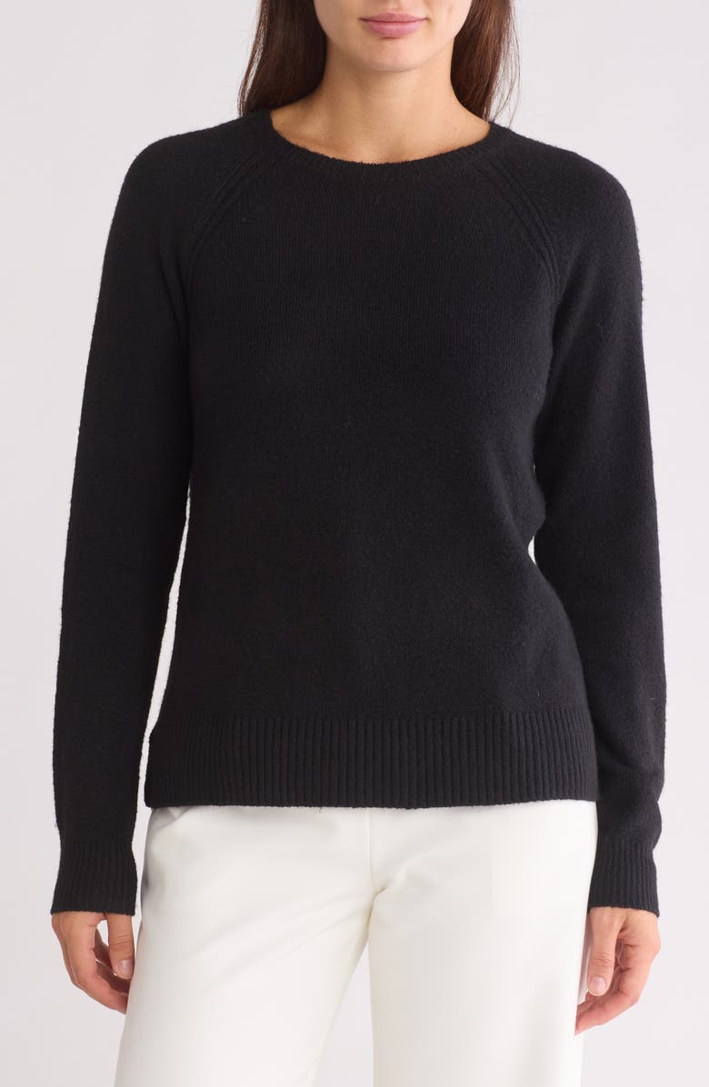 Caslon<sup>®</sup> Raglan Sleeve Sweater, Main, color, Black
