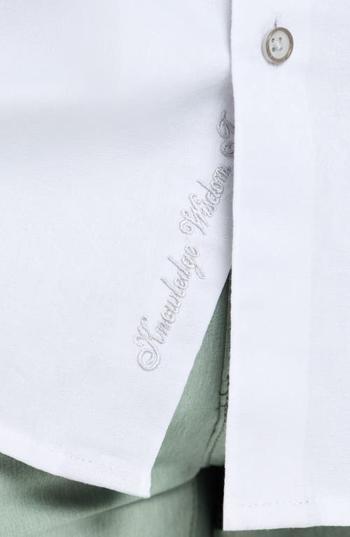 Robert Graham Highland Jacquard Short Sleeve Button-up Shirt In White