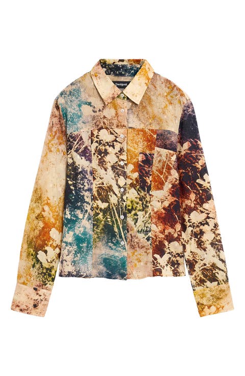 Printed Long Sleeve Cotton Shirt