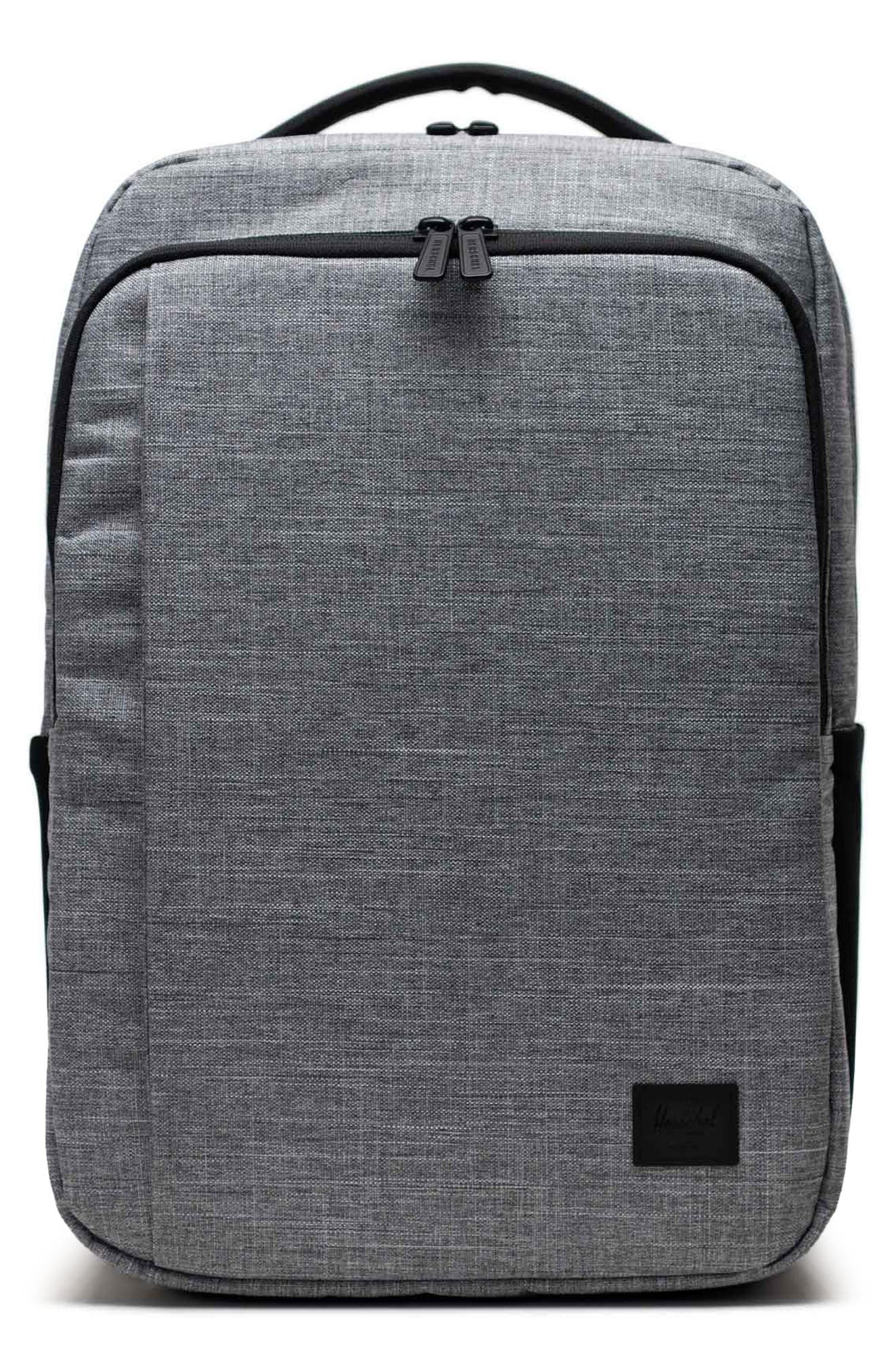 Herschel Supply Co. Kaslo Recycled Polyester Tech Backpack, Main, color, Raven Crosshatch