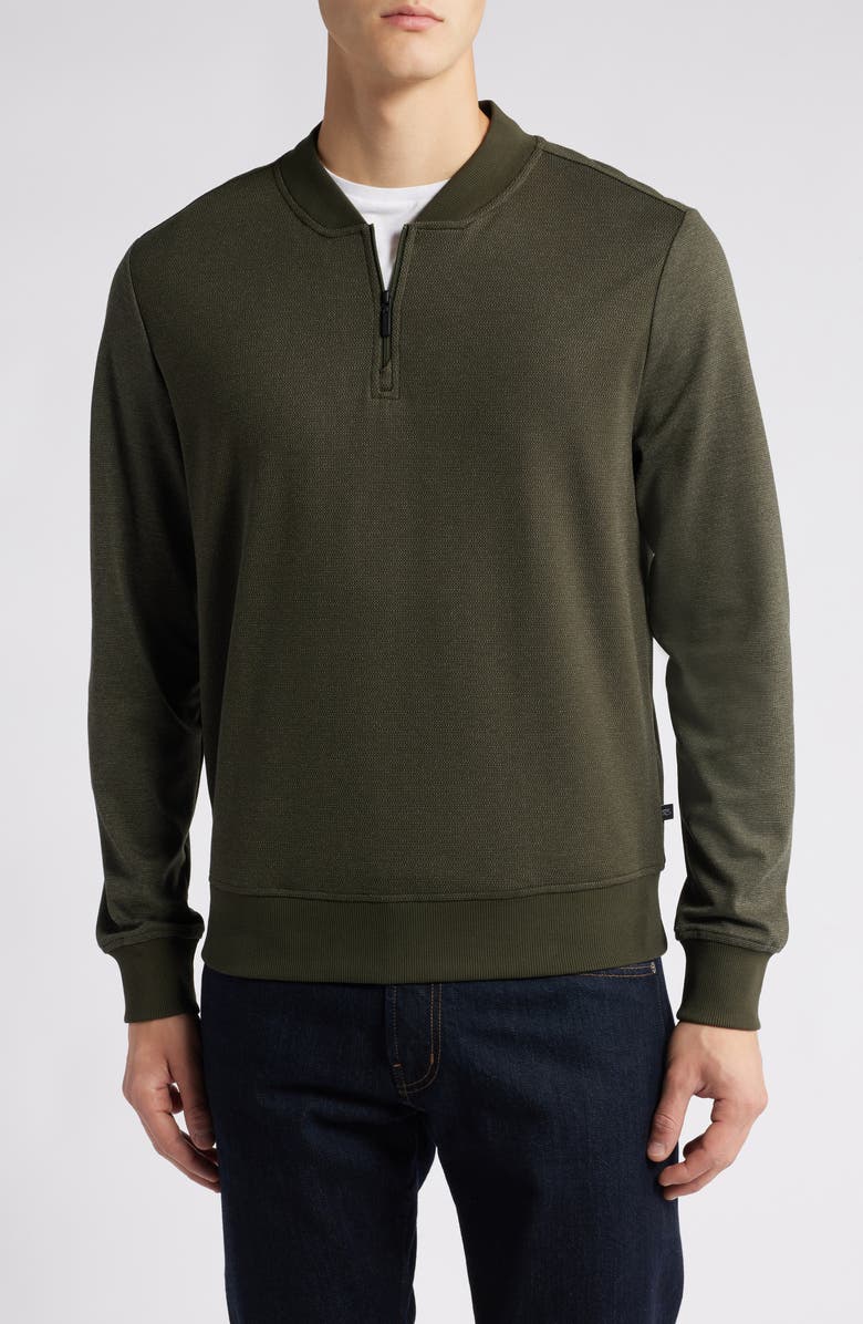 Robert Barakett Gawler Quarter Zip Pullover, Main, color, Olive