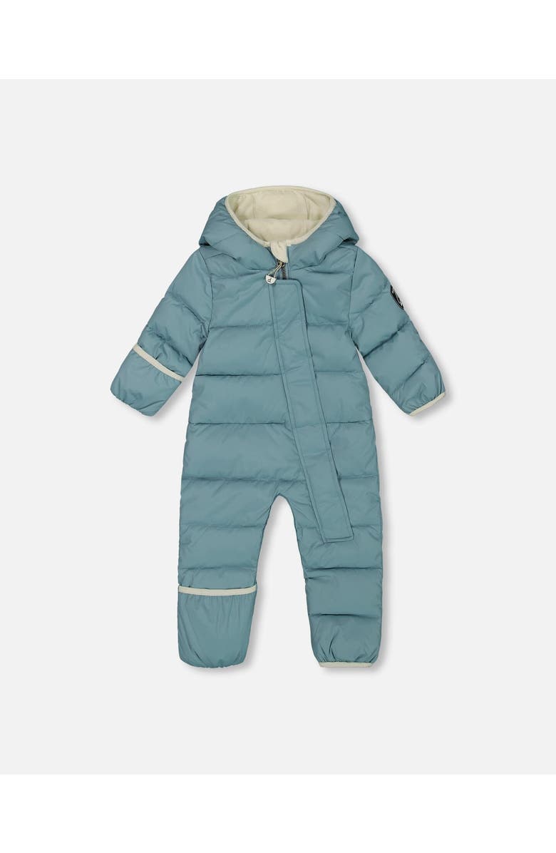 Deux par Deux Baby Unisex One-Piece Compressible Snowsuit Ash Blue For Baby, Main, color, 