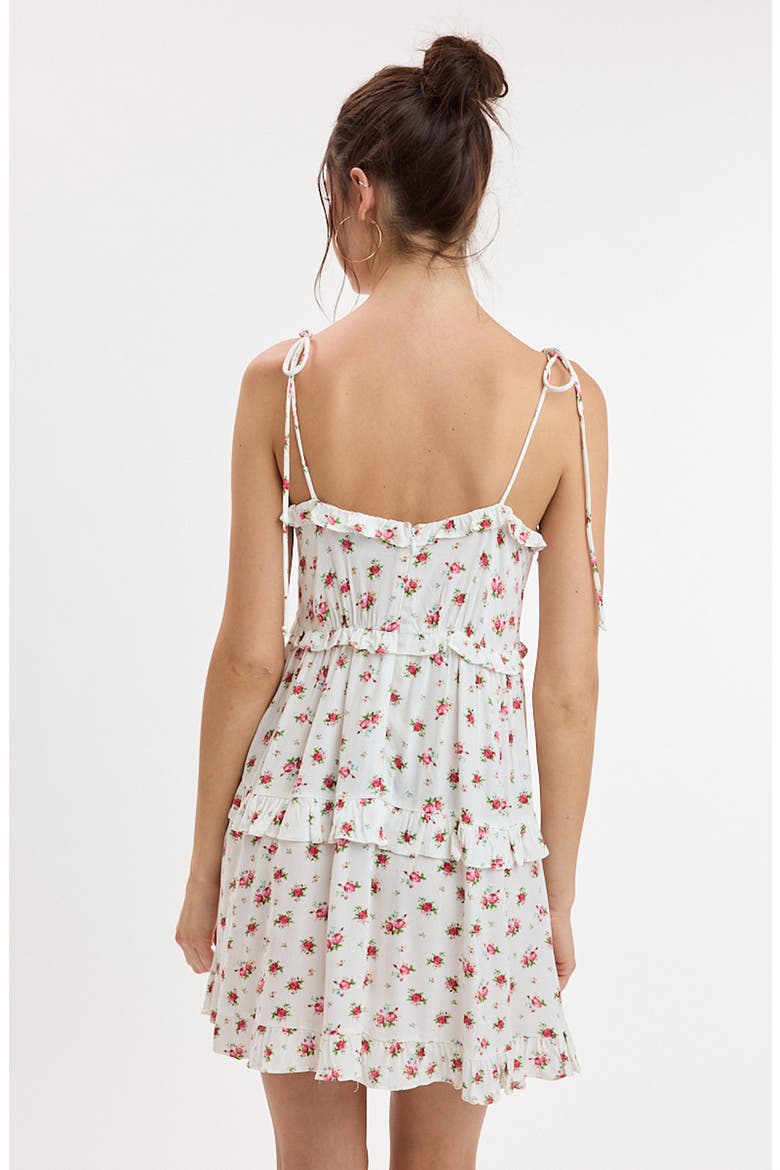 Tie Strap Ruffle Minidress, Alternate, color, WHITE