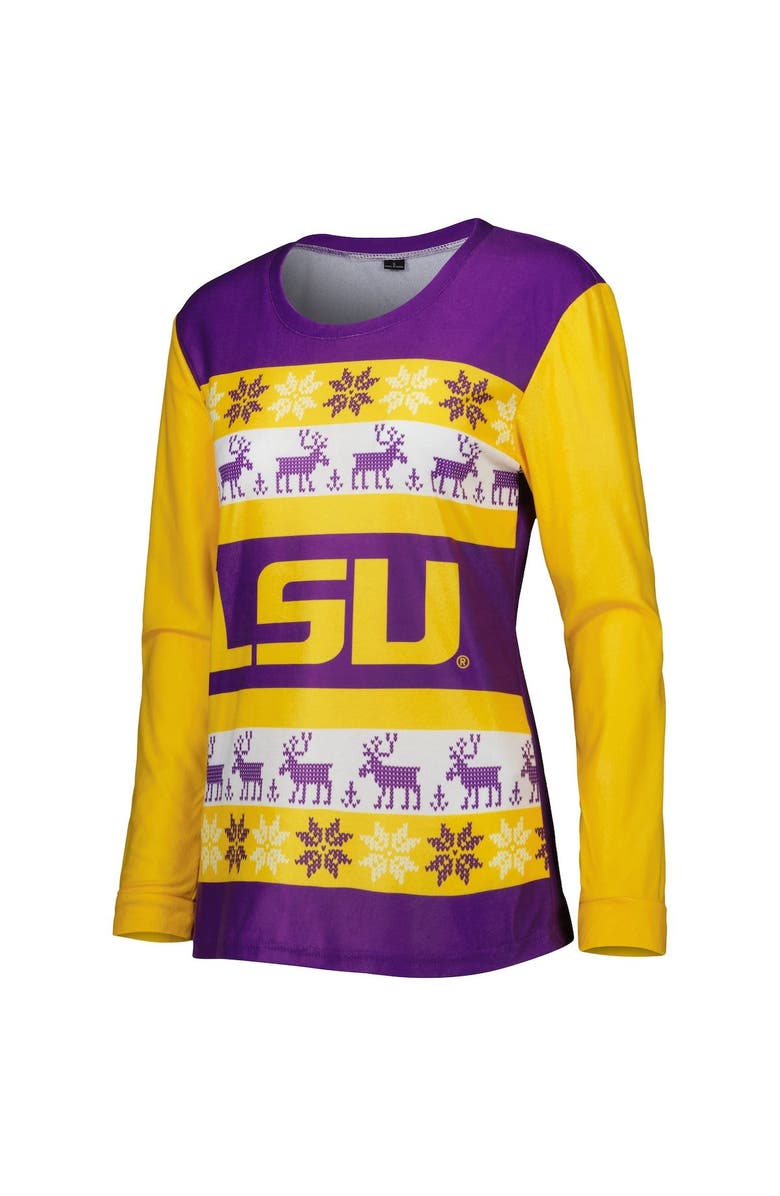 FOCO Women's FOCO Purple LSU Tigers Ugly Long Sleeve T-Shirt & Pajama Pants Sleep Set, Alternate, color, 