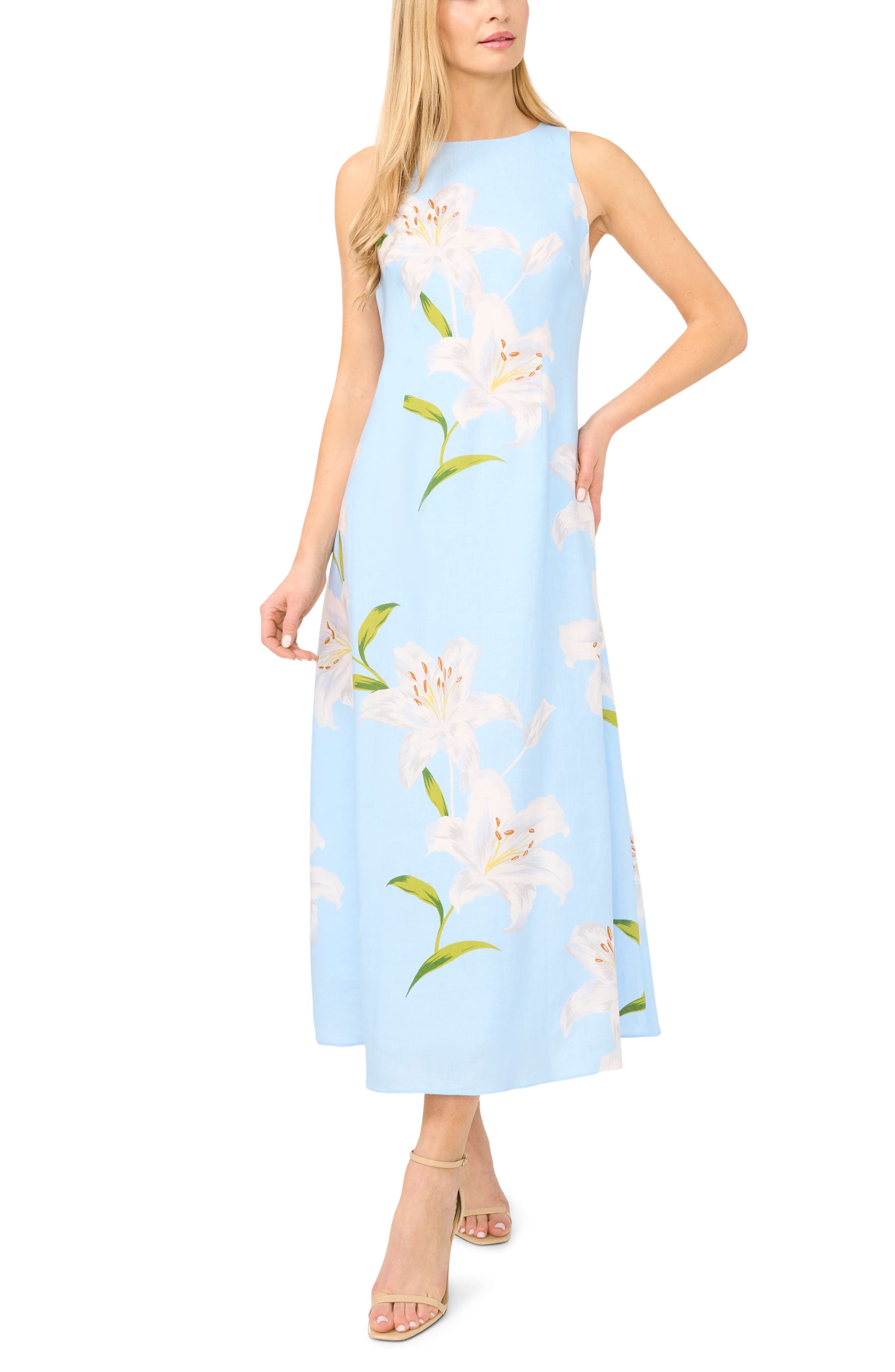 Ted Baker Mina Print Sleeveless Maxi Dress In Blue