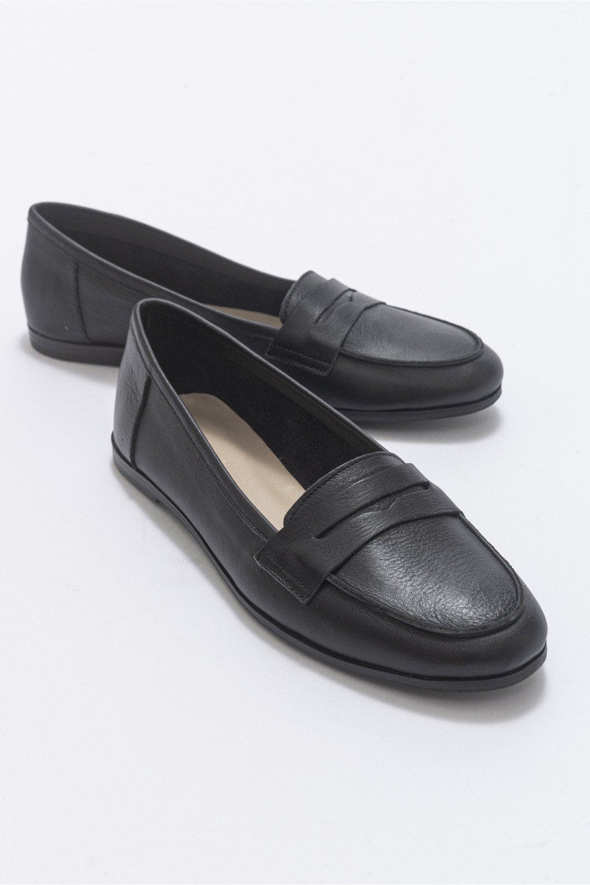 Forever & Always Shoes Dorothy Leather Loafer, Alternate, color, Black Leather