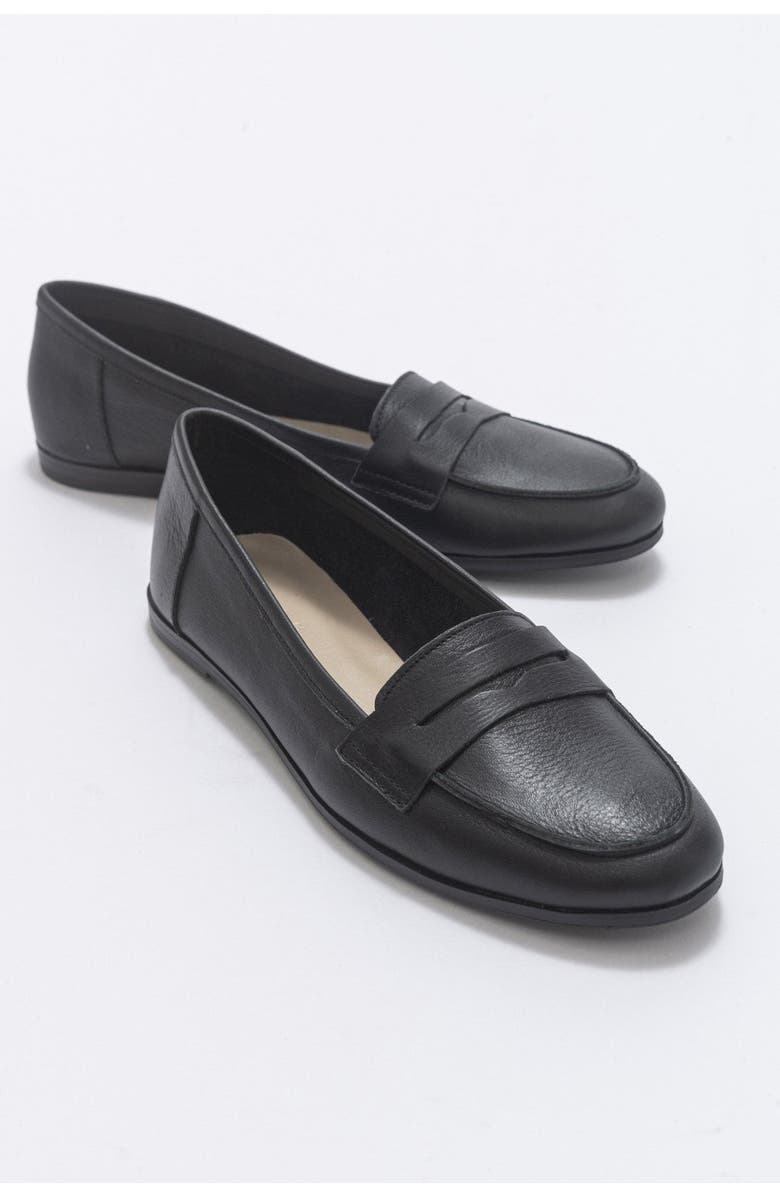 Forever & Always Shoes Dorothy Leather Loafer, Alternate, color, Black Leather