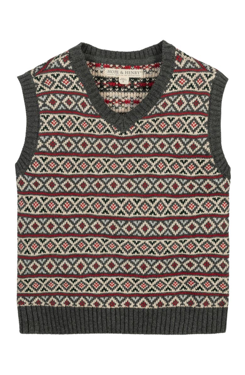 Hope & Henry Baby Boys' Organic Intarsia Sweater Vest, Infant, Main, color, 