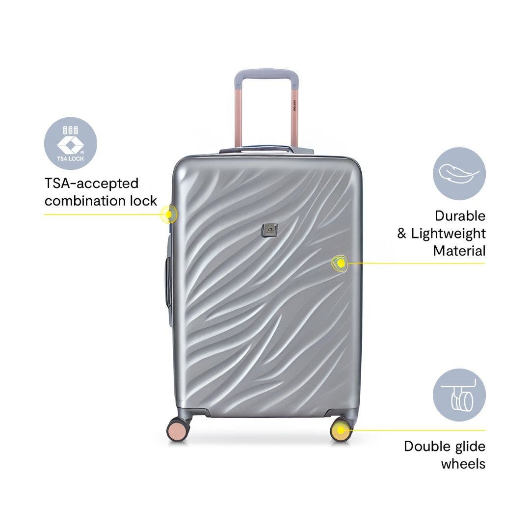 Delsey Paris Alexis Hardside 3-Piece (21"/25"/29") Expandable Spinner Luggage Set, Alternate, color, Platinum/Rose Gold