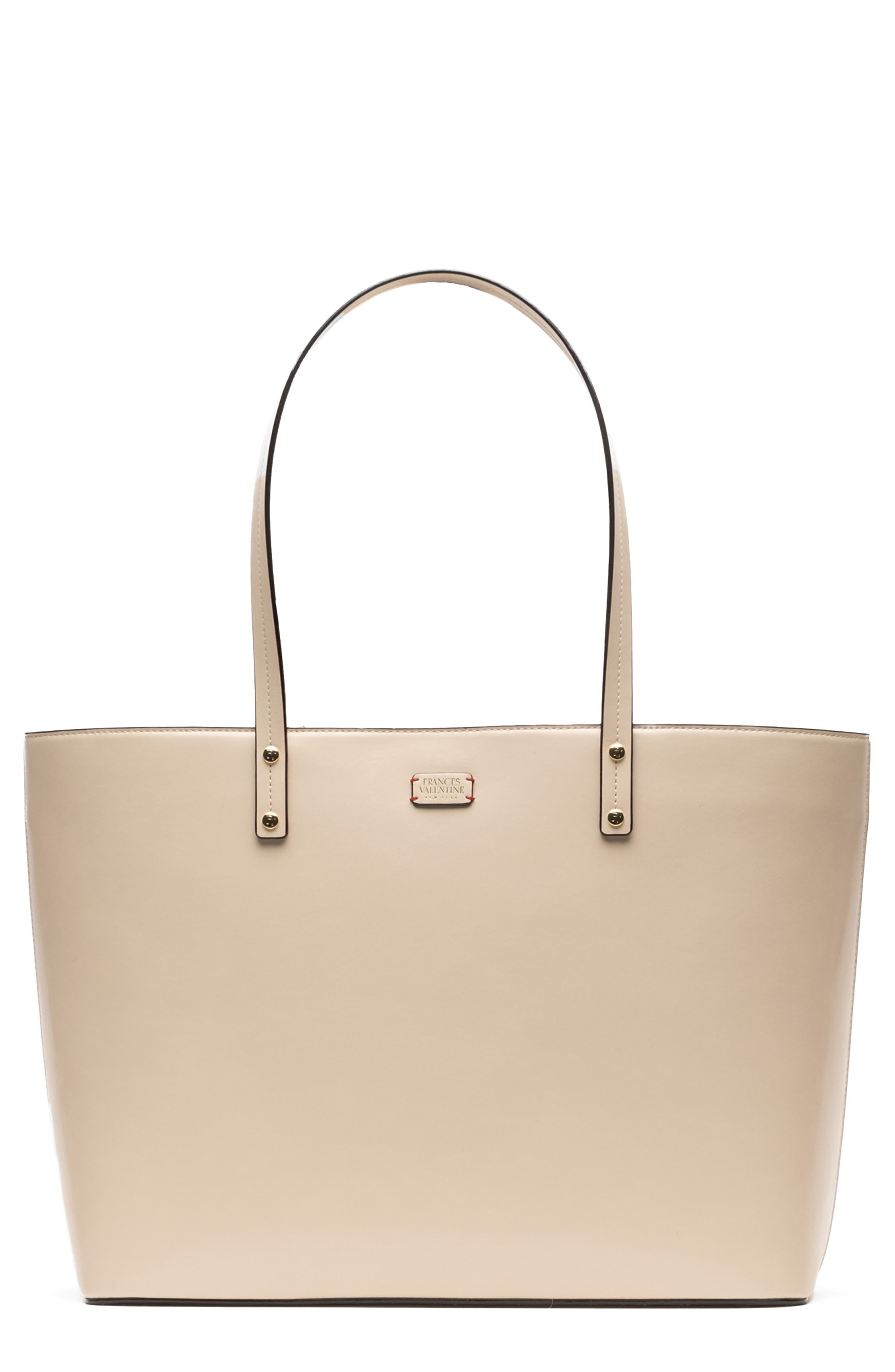 Frances Valentine Trixie Leather Tote, Main, color, Oyster