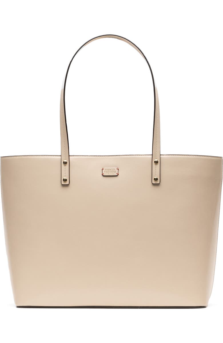 Frances Valentine Trixie Leather Tote, Main, color, Oyster