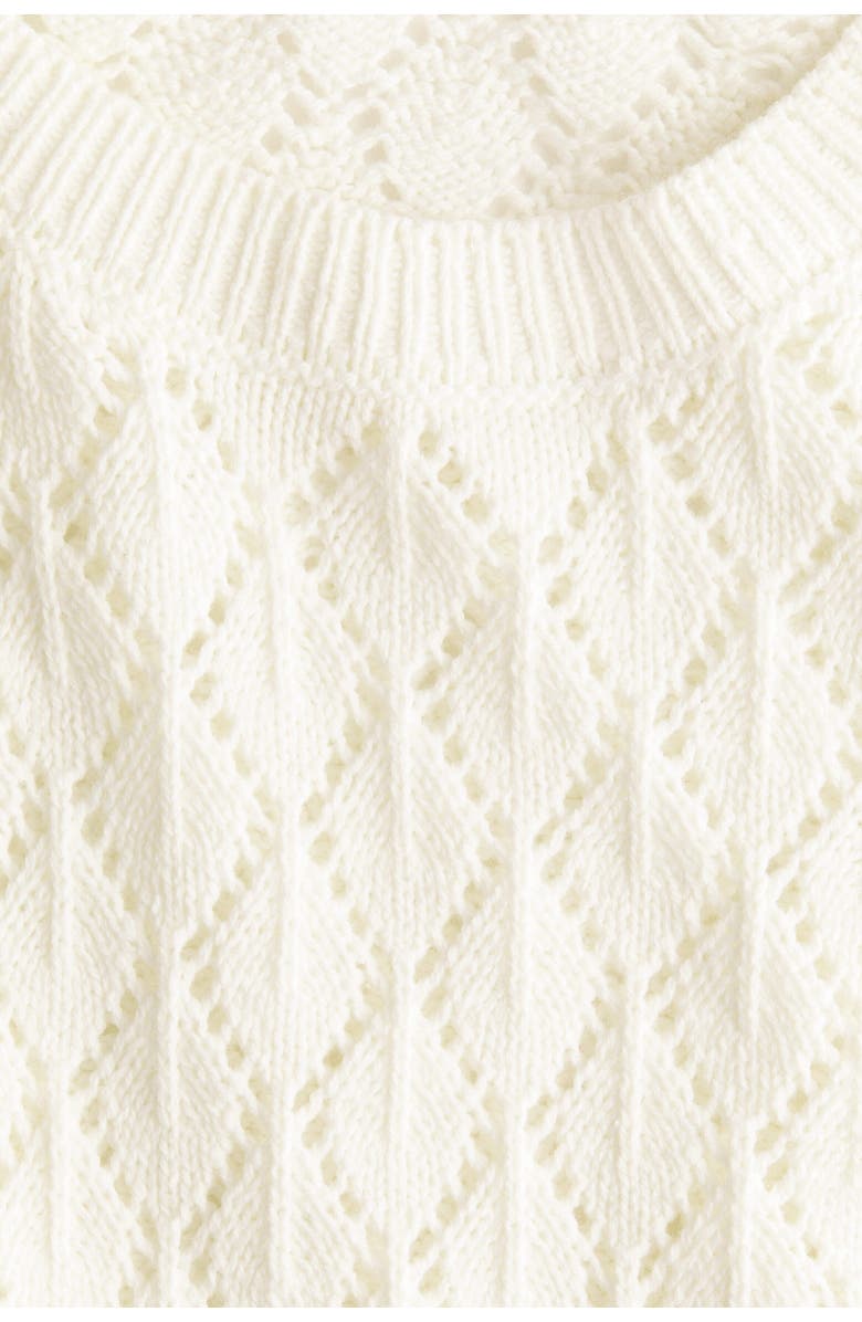 H&M Pointelle-knit Top, Alternate, color, Cream