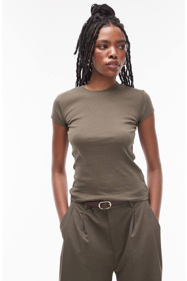 Everyday Cotton T-Shirt, Main, color, DARK KHAKI