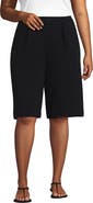 Lands' End Knit High Rise Pleated 12" Bermuda Shorts