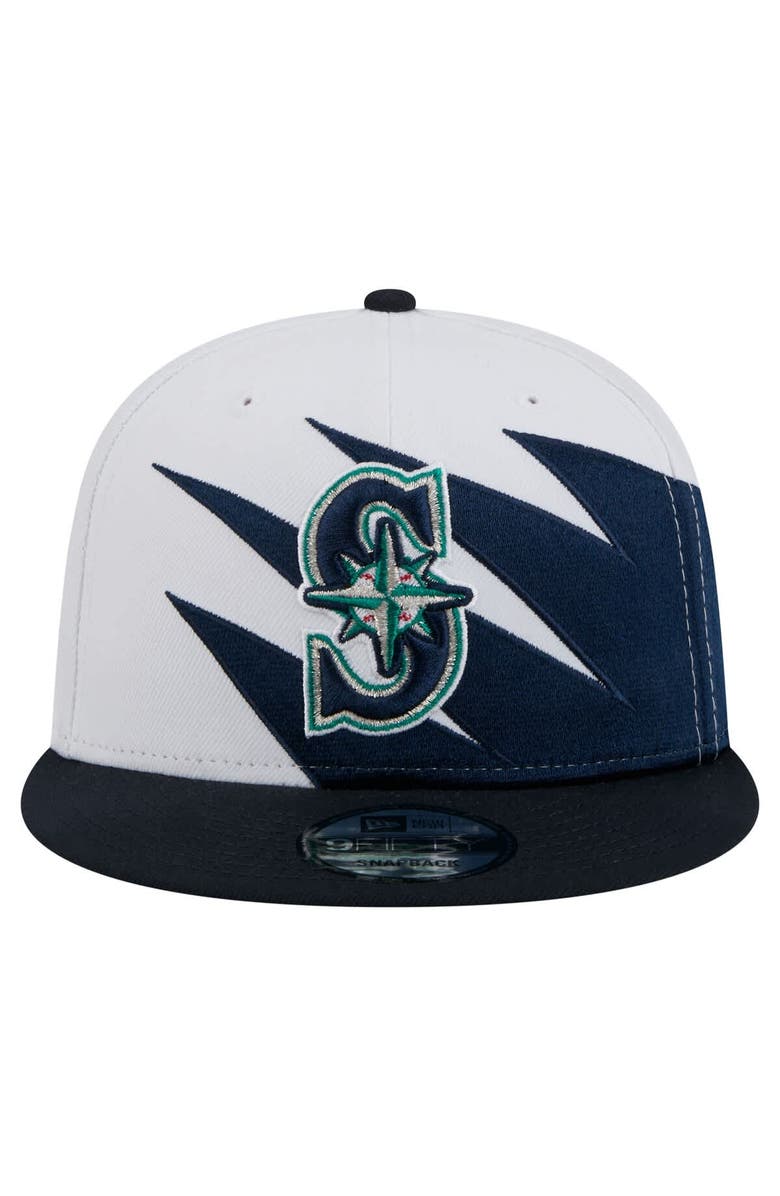 New Era Men's New Era Navy/White Seattle Mariners Jagged 9FIFTY Snapback Hat, Alternate, color, 