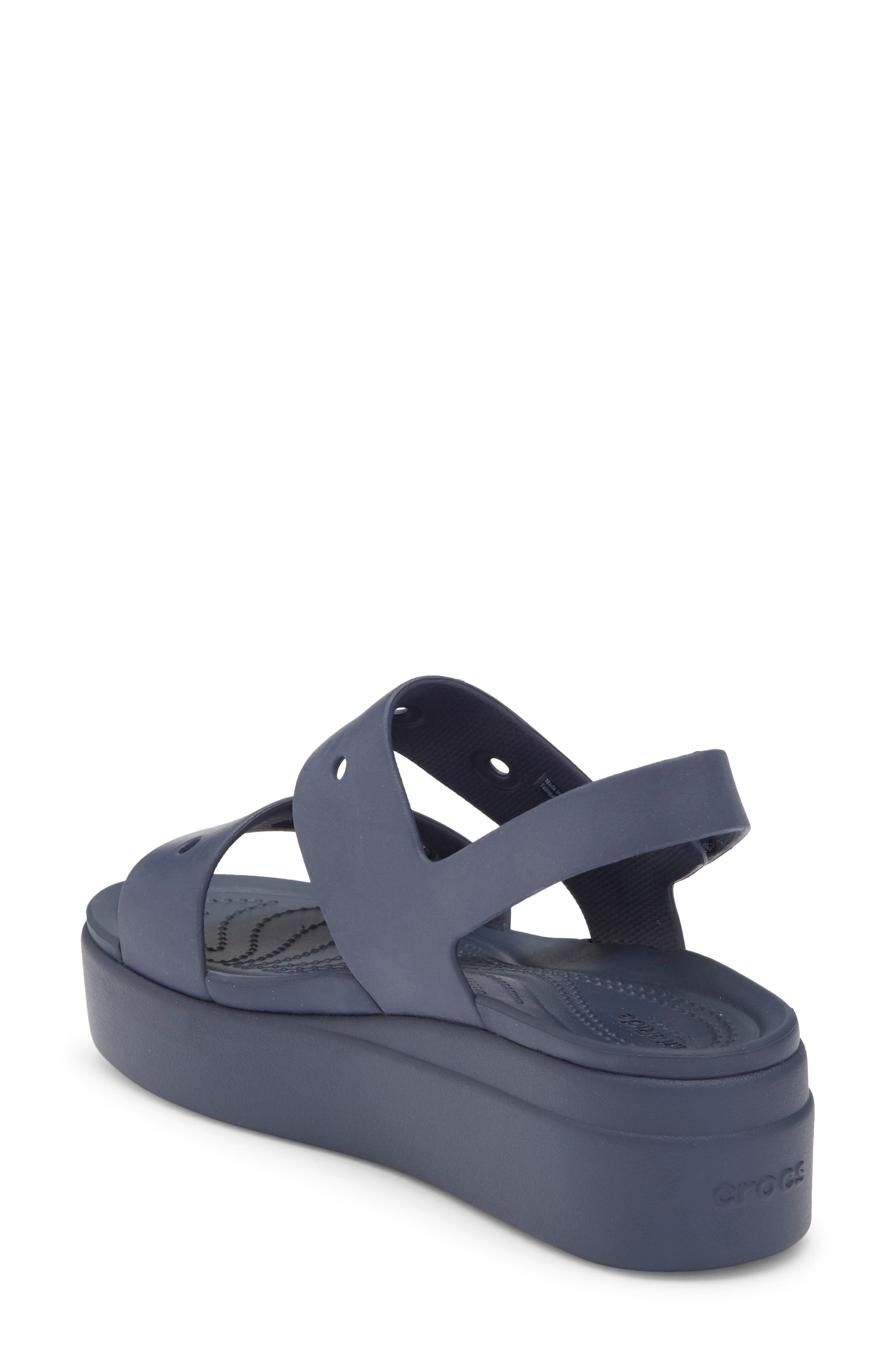 CROCS Brooklyn 4U Water Resistant Wedge Slingback Sandal, Alternate, color, Navy