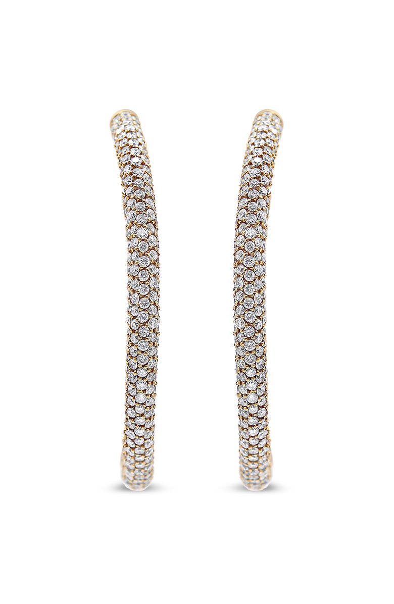 Haus of Brilliance 18K Rose Gold 6.90 Cttw Diamond Inside Out Eternity Hoop Earring, Alternate, color, Pink