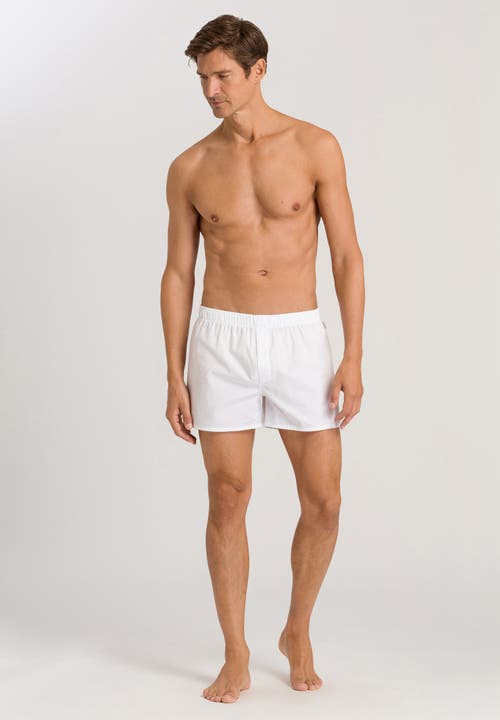 Hanro Fancy Woven Cotton Boxer In White