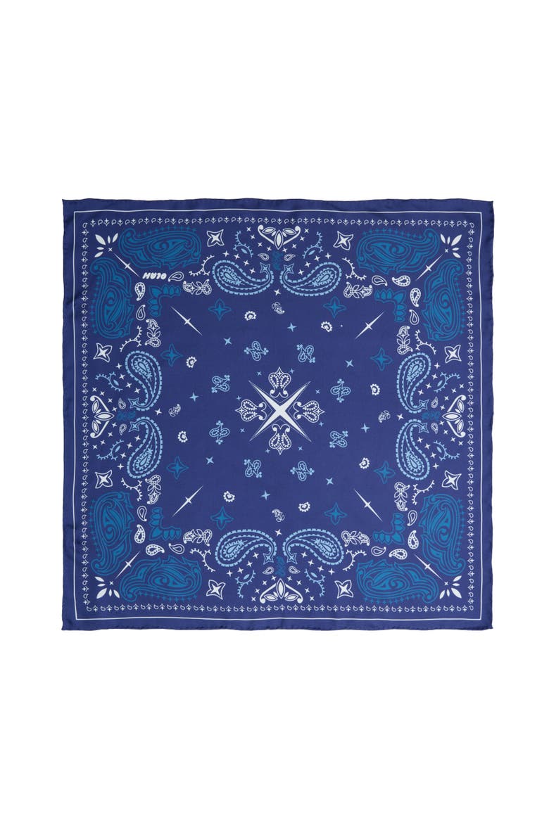 Paisley Silk Bandana Scarf 20, Main, color, Midnight Navy