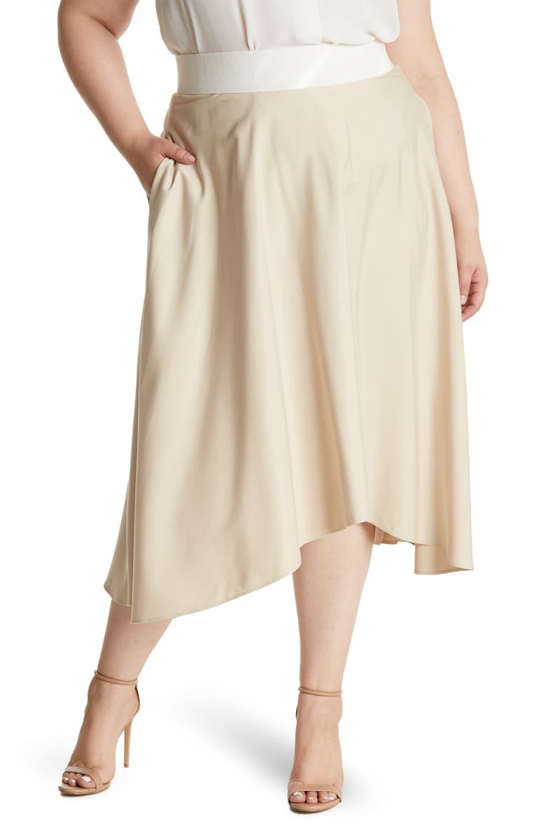 Akris Handkerchief Hem Silk Skirt, Main, color, 