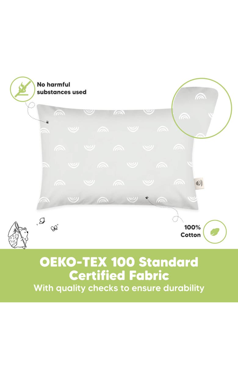 KeaBabies 1pk Toddler Pillow, Alternate, color, Gray Rainbow