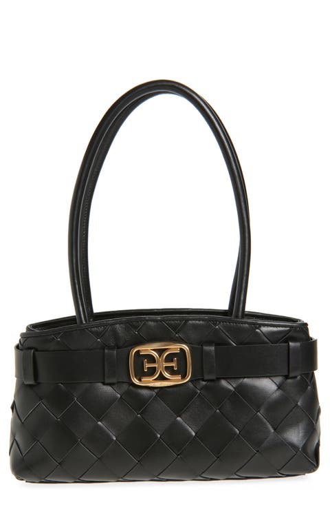 Cleo Woven Leather Shoulder Bag