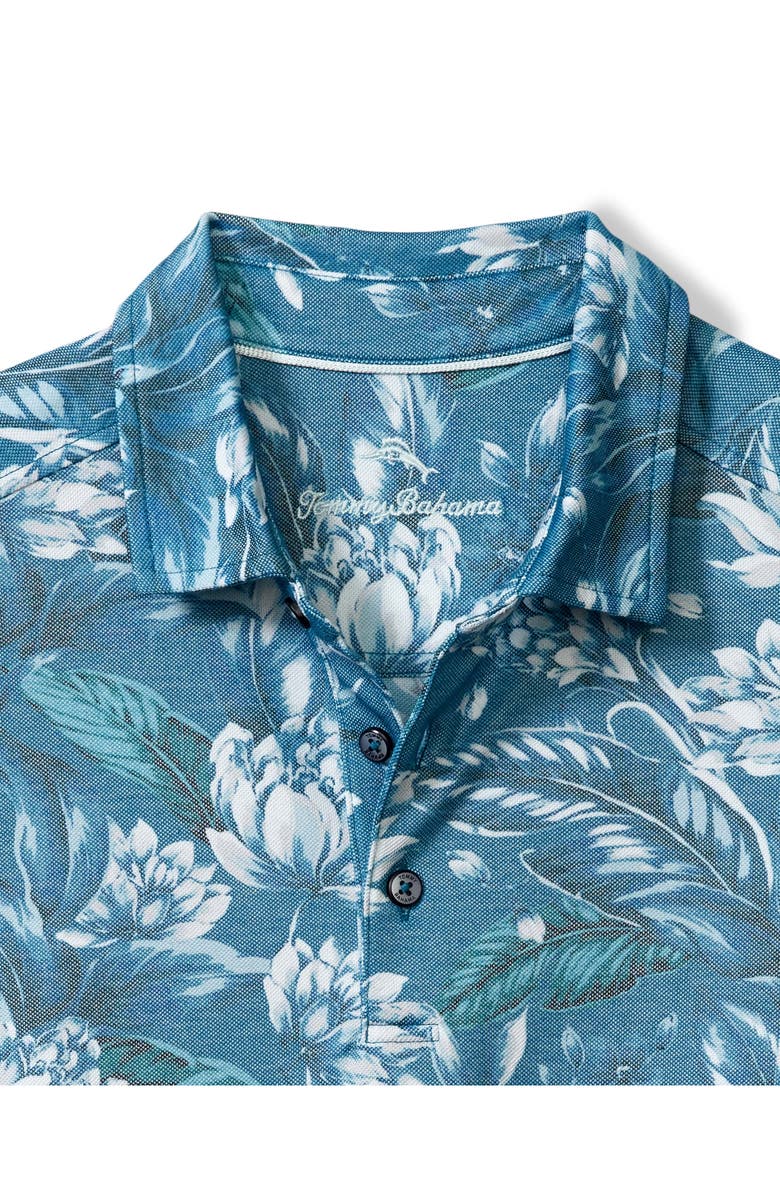 Tommy Bahama Midnight Excursions Floral Piqué Polo, Alternate, color, Academy