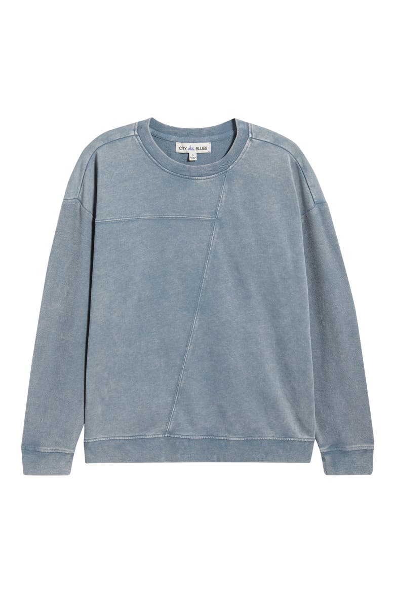 Reverse French Terry Spliced Sweatshirt, Alternate, color, CHAMBRAY BLUE