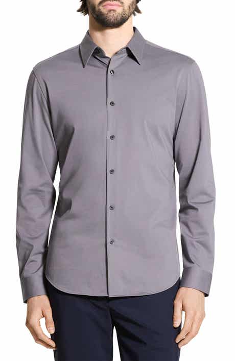 Theory Sylvain ND Structure Knit Button-Up Shirt