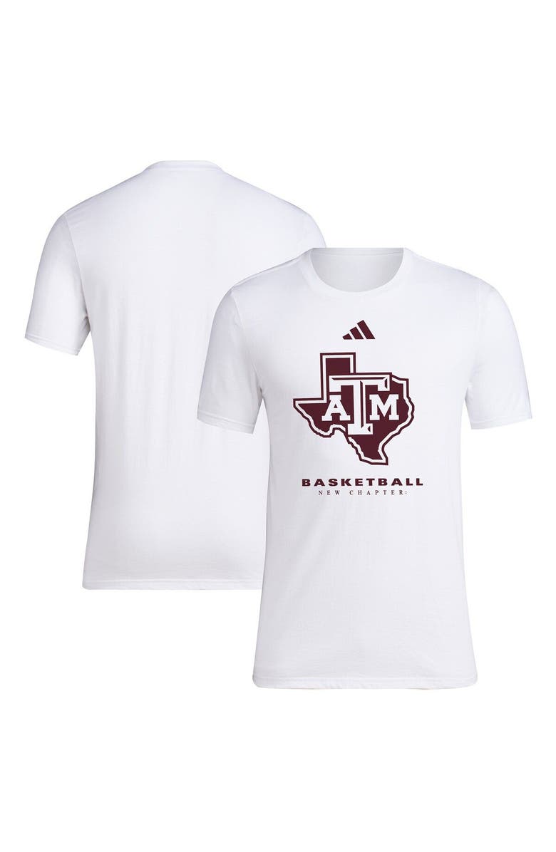 adidas Men's adidas White Texas A&M Aggies On Court Fresh T-Shirt, Main, color,