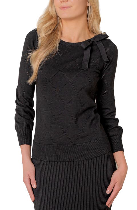 Organic Bow Detail Pointelle Sweater