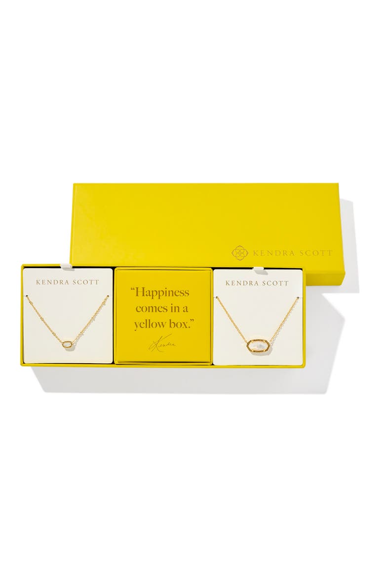Elisa 2-Piece Pendant Necklace Gift Set, Main, color, GOLD IVORY MOTHER OF PEARL