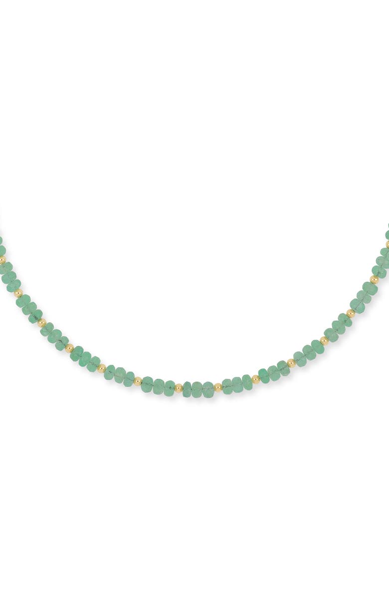 Bony Levy 14K Gold Iris Emerald Bead Statement Necklace, Alternate, color, Green