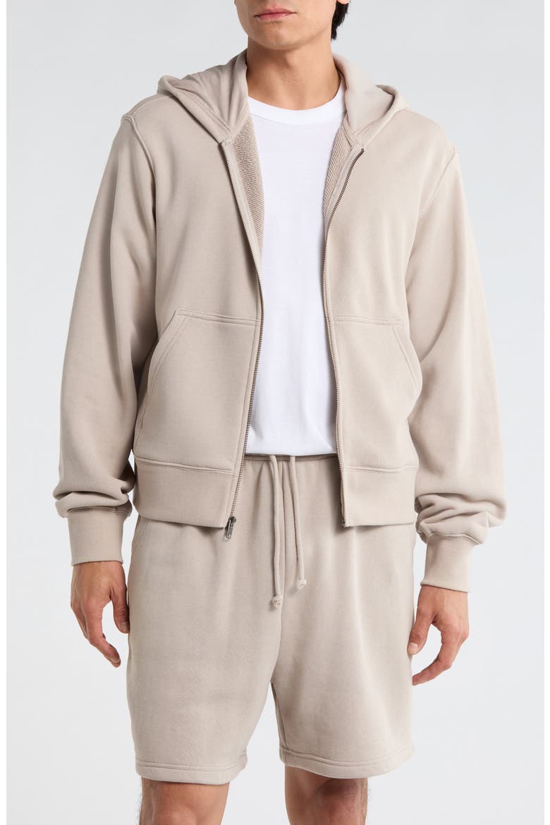 Crop Full Zip Hoodie, Main, color, GREY OWL