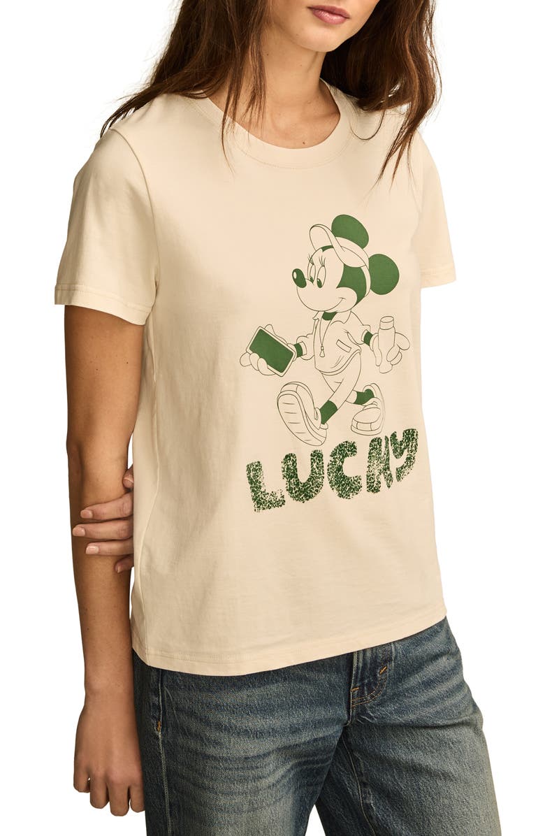 Lucky Brand Minnie Mouse Lucky Cotton Graphic T-Shirt, Alternate, color, 