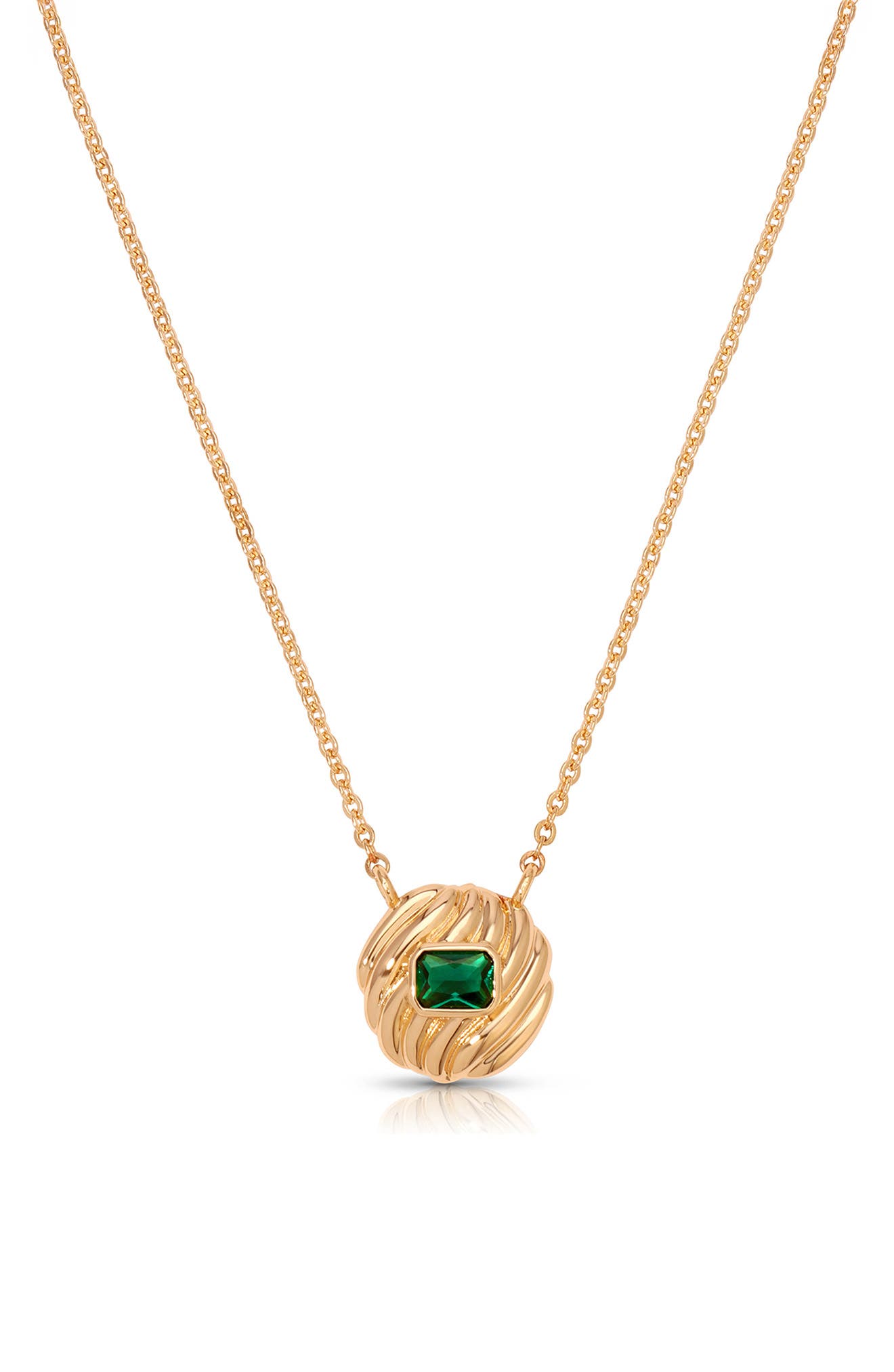 Ettika Textured Baguette Disc Necklace