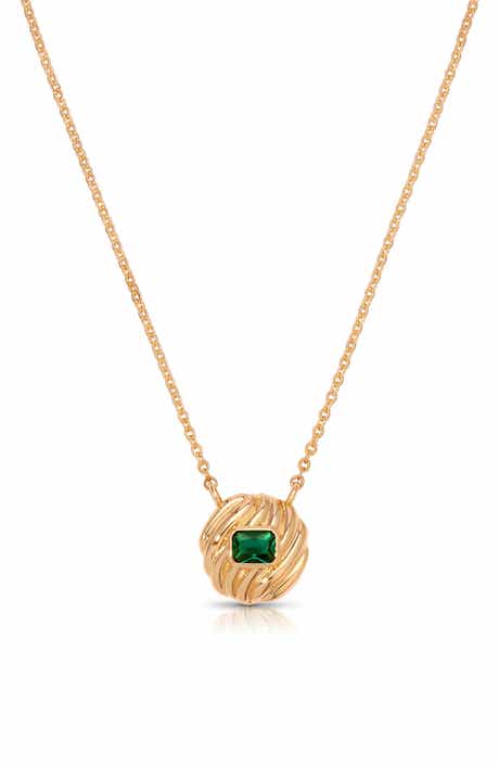 Ettika Textured Baguette Disc Necklace