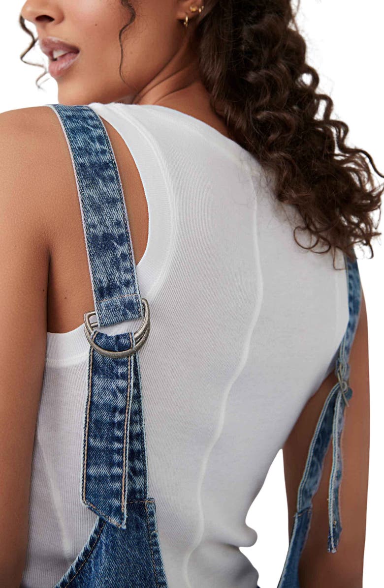 Free People High Roller Denim Jumpsuit, Alternate, color, 