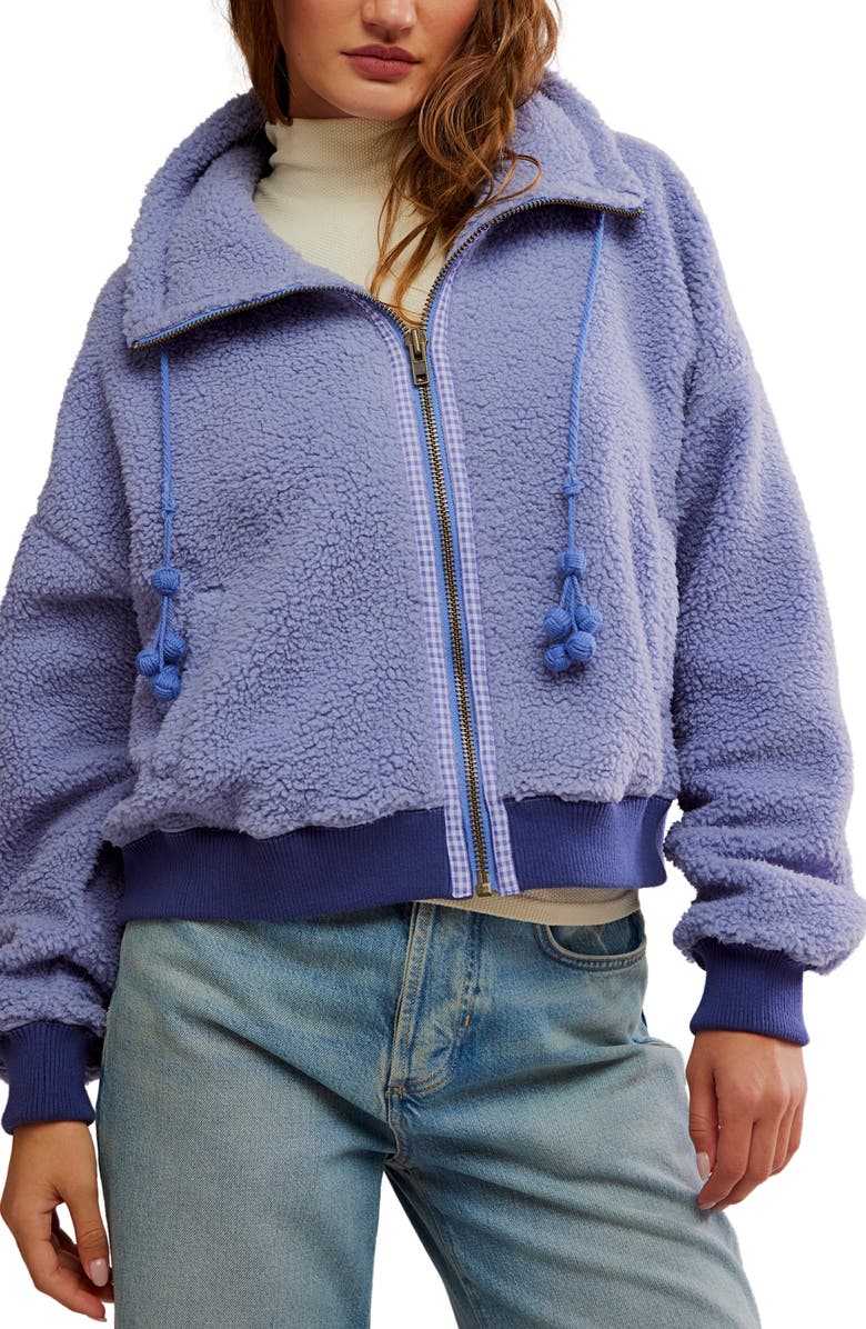 Free People Alpine High Pile Fleece Sweater, Main, color, Peri