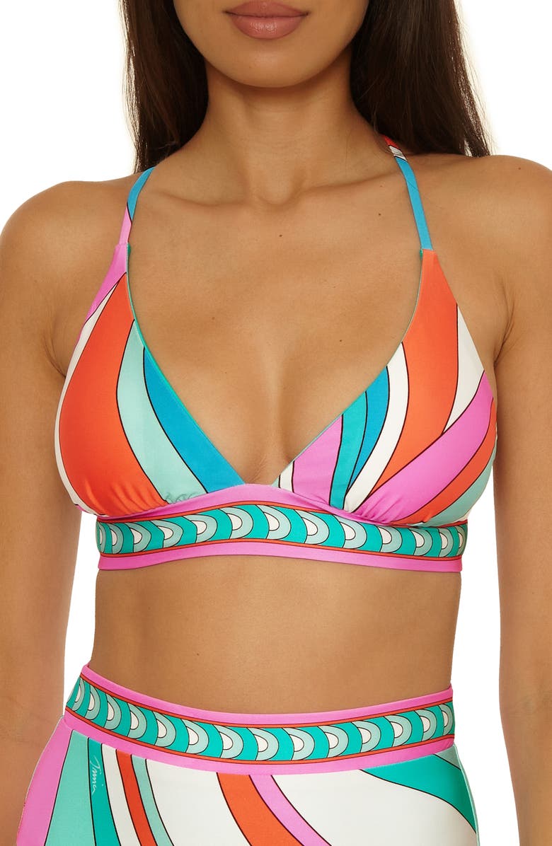 Trina Turk Apollo Reversible Halter Bikini Top, Main, color,