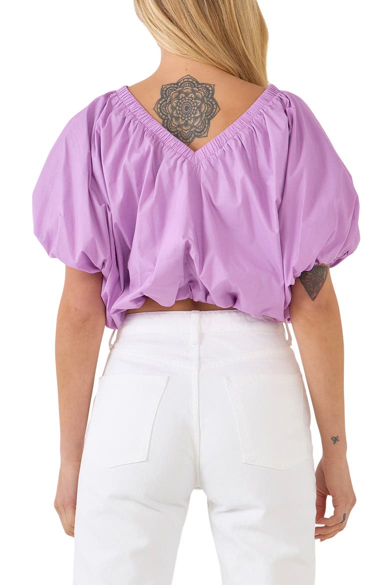 Puff Crop Blouse, Alternate, color, LILAC
