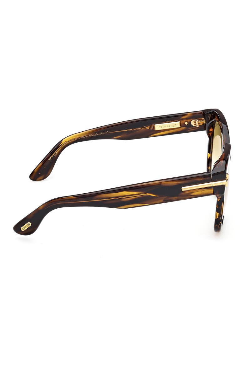 55mm Icon Square Gradient Sunglasses, Alternate, color, STRIPED BROWN / AMBER / OLIVE