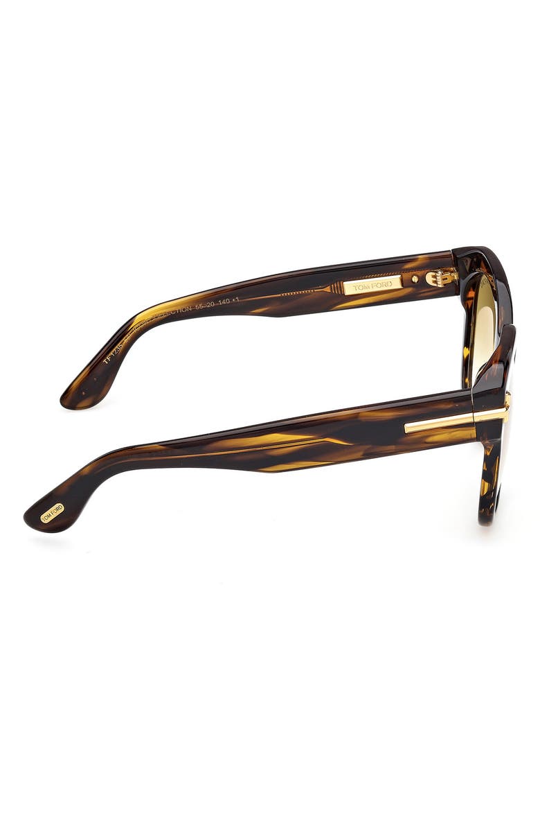 TOM FORD 55mm Icon Square Gradient Sunglasses, Alternate, color, Striped Brown / Amber / Olive