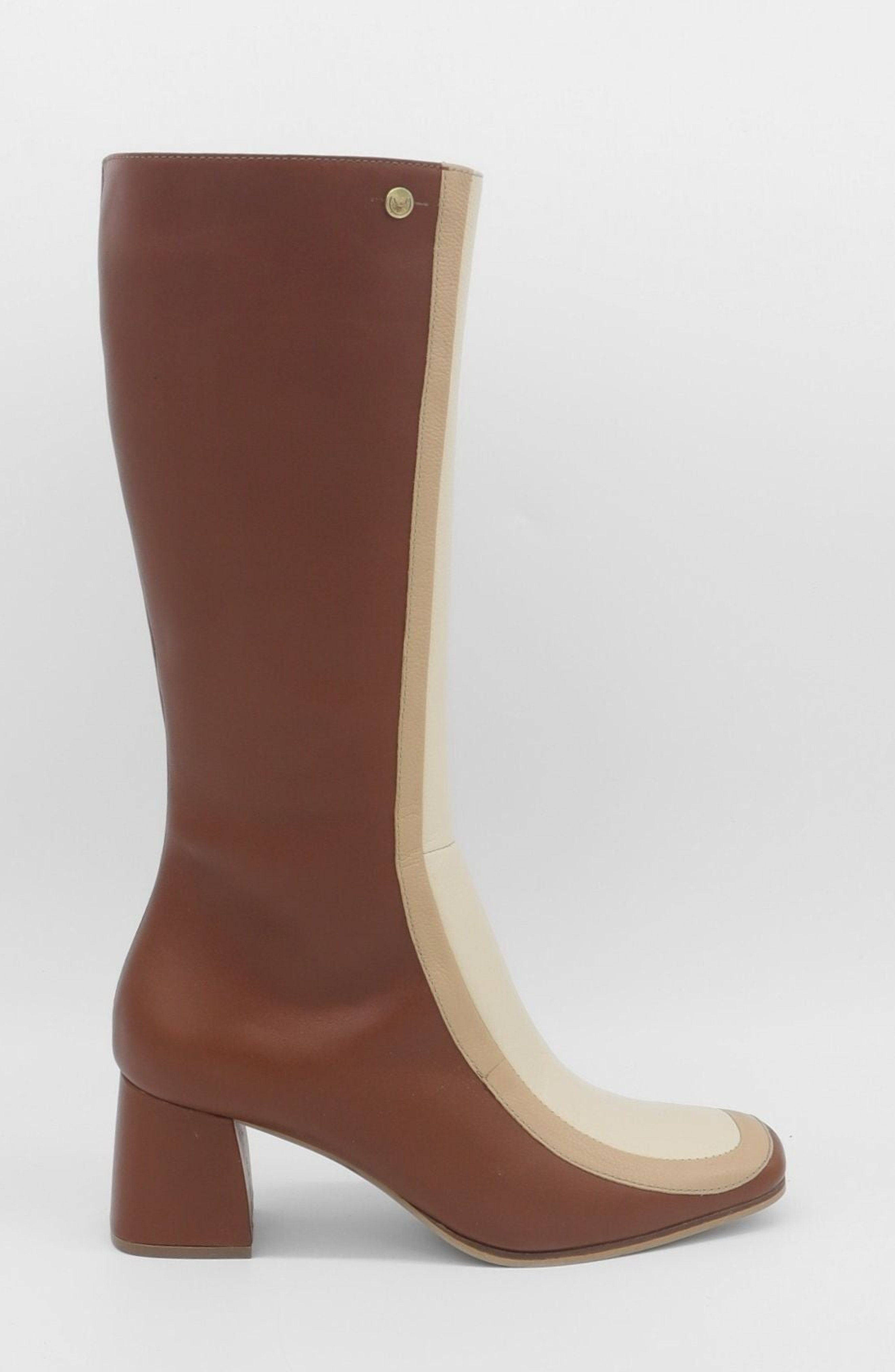 STIVALI NEW YORK Revival Knee High Boots, Alternate, color, Brown / Off White / Tan