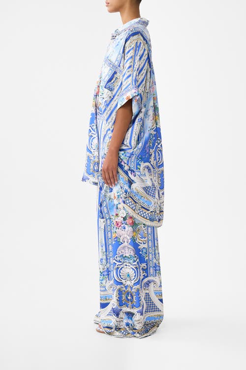 Camilla Wide Leg Trouser With Front Pockets In Blue