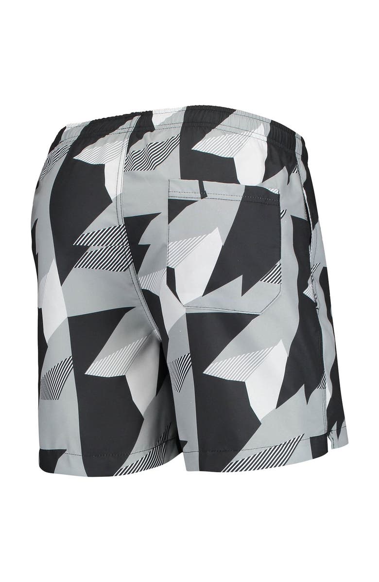 FOCO Men's FOCO Black/Silver Las Vegas Raiders Geo Print Swim Trunks, Alternate, color,